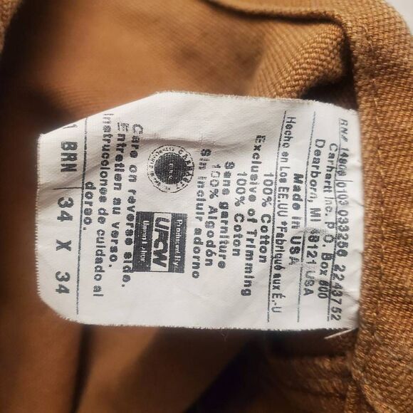 Carhartt Men's Duck Bib Work Overalls Size 34 X 34 - Picture 15 of 15